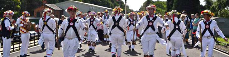 Picture of Leicester Morris Men at the Great Central Railway September 2013.